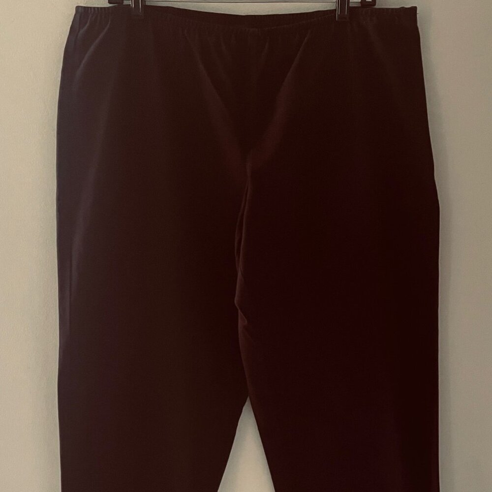 Eileen Fisher Dark Brown Crop Pants  Size XL Cotton Blend Side Zip